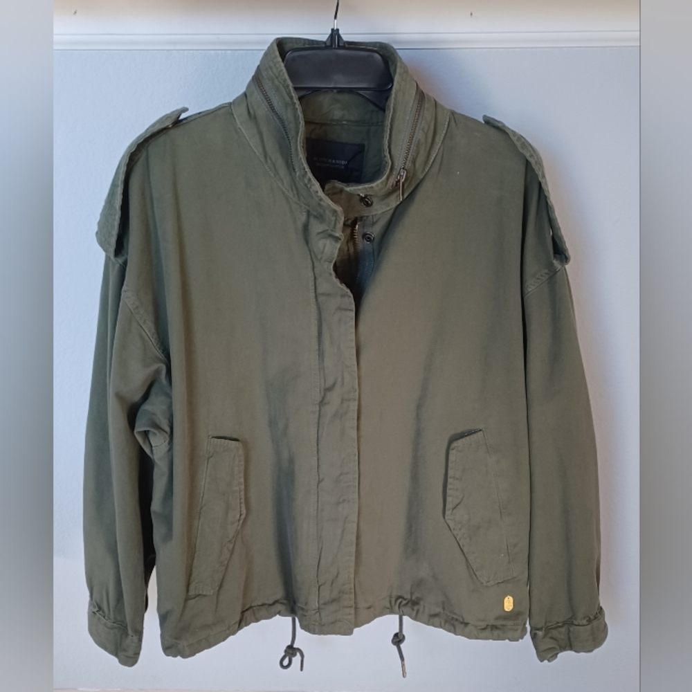 Scotch & Soda Utility Packable Hood Jacket in Olive Women's Size S (1/2)
